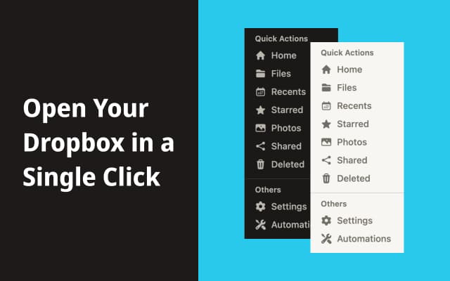 Dropbox Quick Menu Screenshot 2